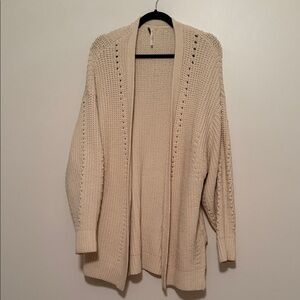 Free People Beige Knit Cardigan